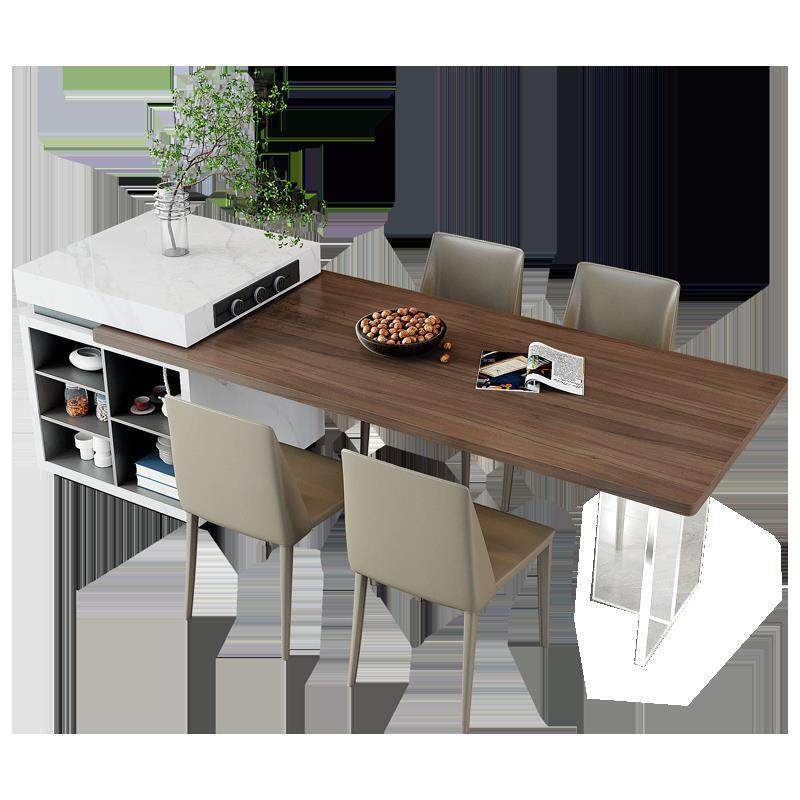 【折扣价】岩板岛台餐桌一体极简黑胡桃木悬浮感亚克力带水槽可伸,淘宝优惠券,粉丝福利购,淘宝优惠卷