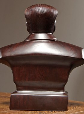 黑檀木雕毛泽东头像毛主席半身像摆件实木家居领导办公装饰工艺品