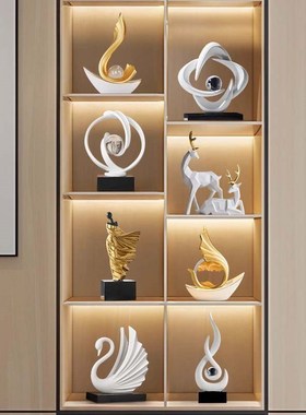 客厅八方来财艺术摆件轻奢高档酒柜电视柜玄关办公室装饰品高级感