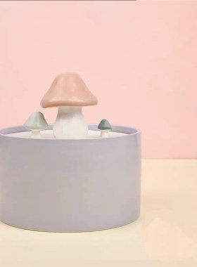 陶瓷蘑菇小型喷泉循环水家居客厅招财流水摆件办公室桌面开业礼品