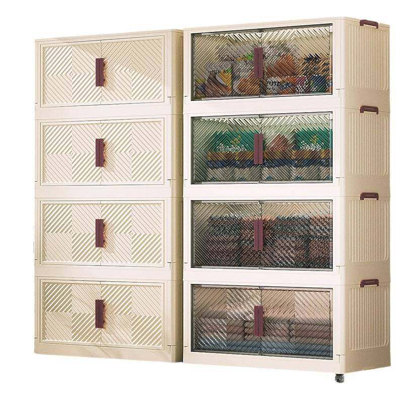 免安装折叠收纳柜箱子大容量双开门置物架儿童玩具衣服储物柜带轮,淘宝优惠券,粉丝福利购,淘宝优惠卷