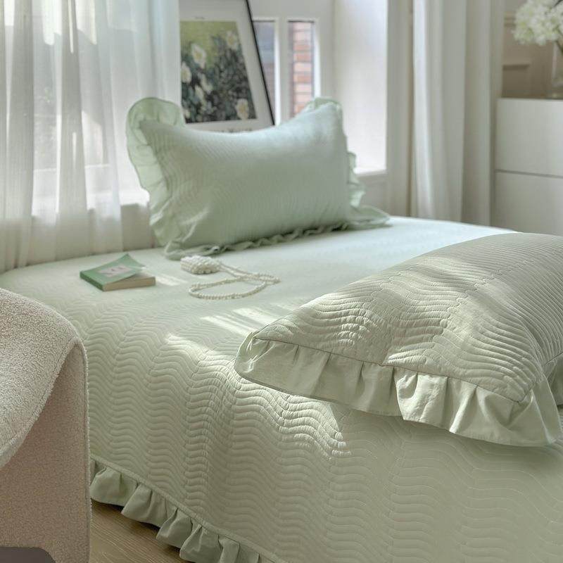 A类纯棉花边床盖单件四季通用榻榻米专用床单三件套单人夹棉炕单,淘宝优惠券,粉丝福利购,淘宝优惠卷