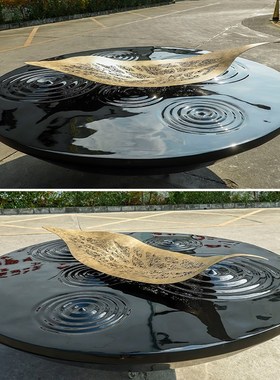 酒店大堂大型落地摆件水波纹玻璃钢雕塑售楼处大厅艺术装置装饰品