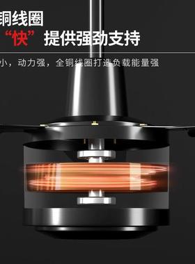 日彩黑色吊扇家用客厅宿舍工业吊顶电风扇餐厅大风力48寸56寸遥控