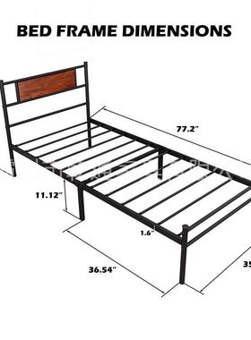 单人床便捷拆卸出租屋用铁架床宿舍公寓稳固铁艺床经济型铁架床