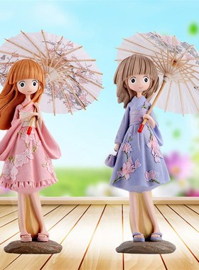 现代家居装饰品客厅电视柜玄关娃娃摆件可爱美少女心创意结婚礼品