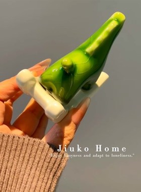 冰裂纹摇摇马摆件客厅书房创意个性家居装饰品茶桌可爱茶宠配件