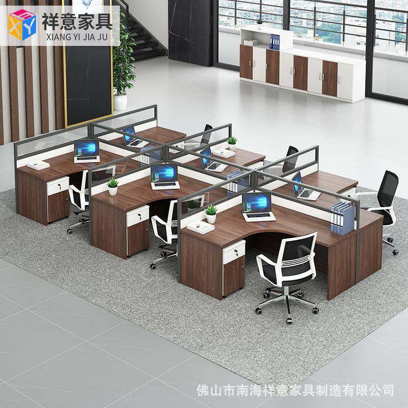 屏风隔断办公桌简约现代财务电脑桌子员工桌办公室家具桌椅组合 - 图2