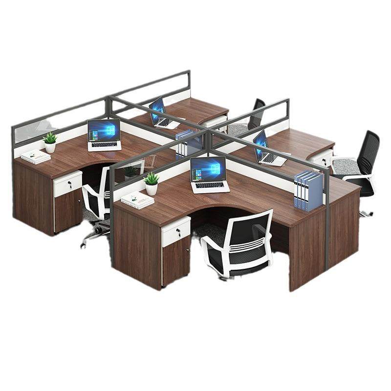 屏风隔断办公桌简约现代财务电脑桌子员工桌办公室家具桌椅组合 - 图3