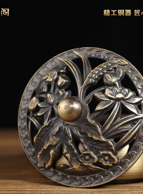 纯铜香炉家用室内仿古供奉茶道摆件中式禅意插香盘香沉香薰炉摆放