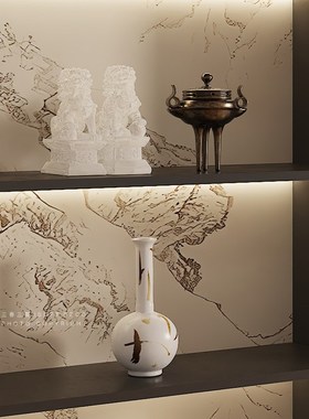 宋代美学茶室氛围布置摆件中式侘寂风博古架书房书柜搭配软装饰品