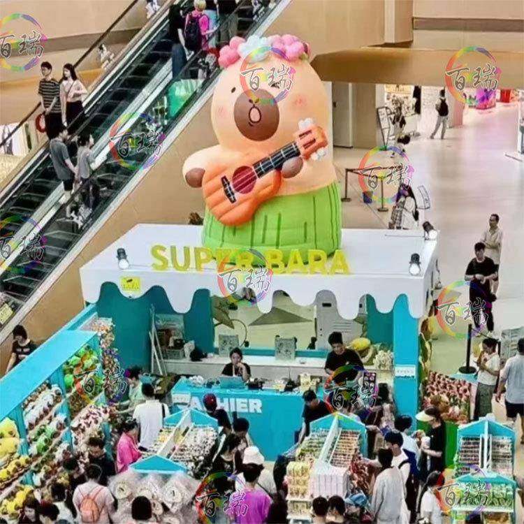 网红充气卡皮巴拉气模卡通人偶服网红水豚鼠森林动物园商场中庭,淘宝优惠券,粉丝福利购,淘宝优惠卷