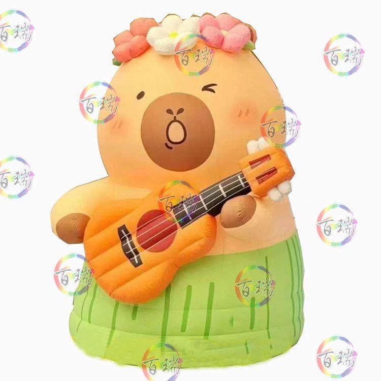 网红充气卡皮巴拉气模卡通人偶服网红水豚鼠森林动物园商场中庭,淘宝优惠券,粉丝福利购,淘宝优惠卷