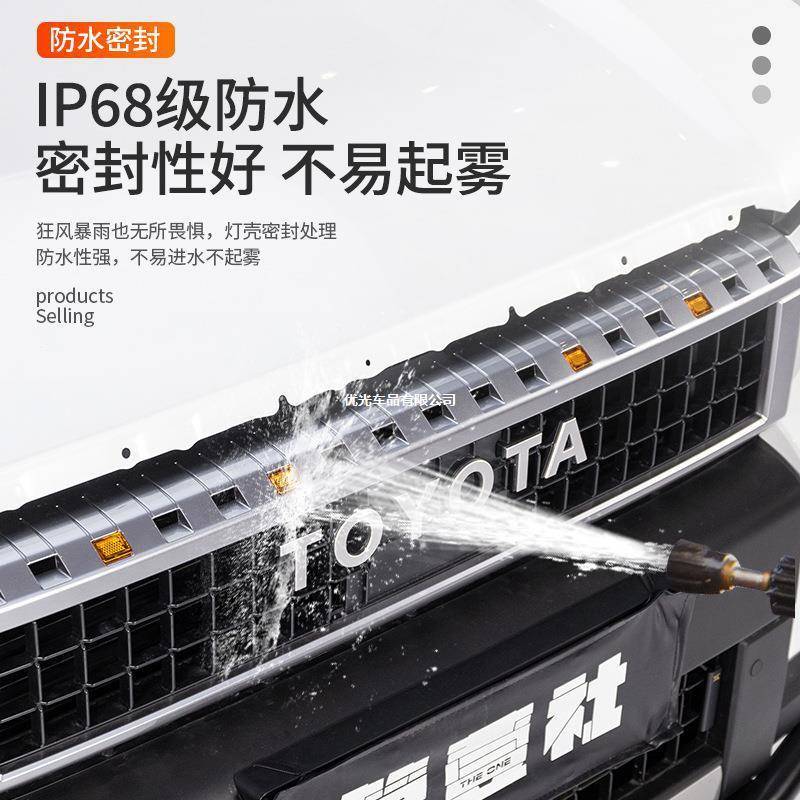 适用2425新款普拉多LC250中网方形LED小黄灯前脸格栅装饰改装配件 - 图2