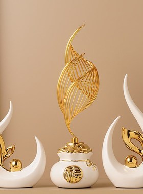 酒柜电视机柜台面陶瓷摆件客厅轻奢高档风生水起家居装饰品高级感