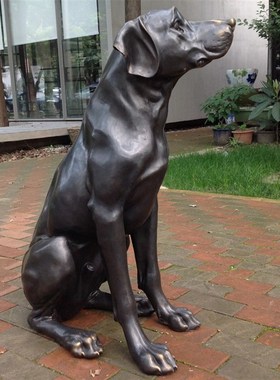 看门犬迎宾狗宠物犬坐地大狗守护犬铜雕塑酒店会所庭院摆件装饰品