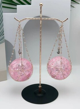 水晶球底座桌面摆件客厅玄关装饰品创意水晶底托女生家居改造装饰