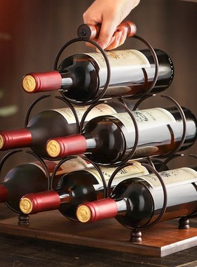 创意红酒架摆件实木葡萄酒架倒挂红酒杯架家用客厅欧式酒柜展示架