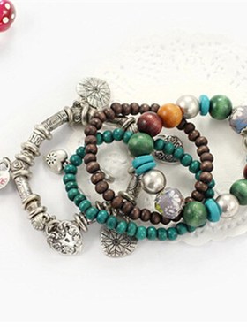 日韩复古四件套手环甜美手链女韩版多层民族风手串学生饰品潮手饰