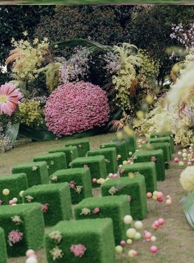 绿植展示台正方体装饰直播间拍照道具户外婚礼草坪凳子打卡摆件