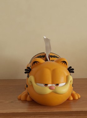 2025年新款大加菲猫周边客厅桌面纸巾盒抽纸盒子搬家玄关礼物摆件