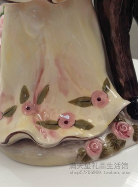 结婚礼物新郎新娘陶瓷摆件 创意婚礼道具 七夕情人节礼物送新娘