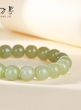 天然和田玉老型珠手串女款