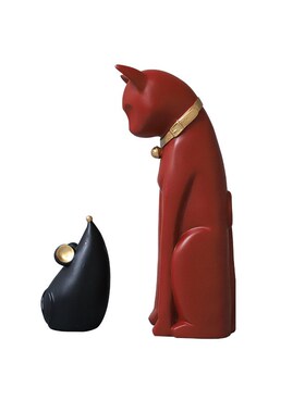 简约现代北欧创意猫鼠摆件家居轻奢客厅电视柜礼品软装饰书桌摆件