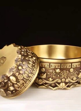 黄铜制作 聚宝盆 米缸 招米厂家 工艺品摆件 礼品客厅摆件