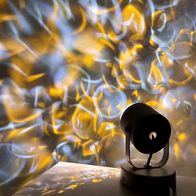 水波纹氛围灯旋转动态网红直播间背景灯卧室情调遥控七彩变色射灯 - 图2