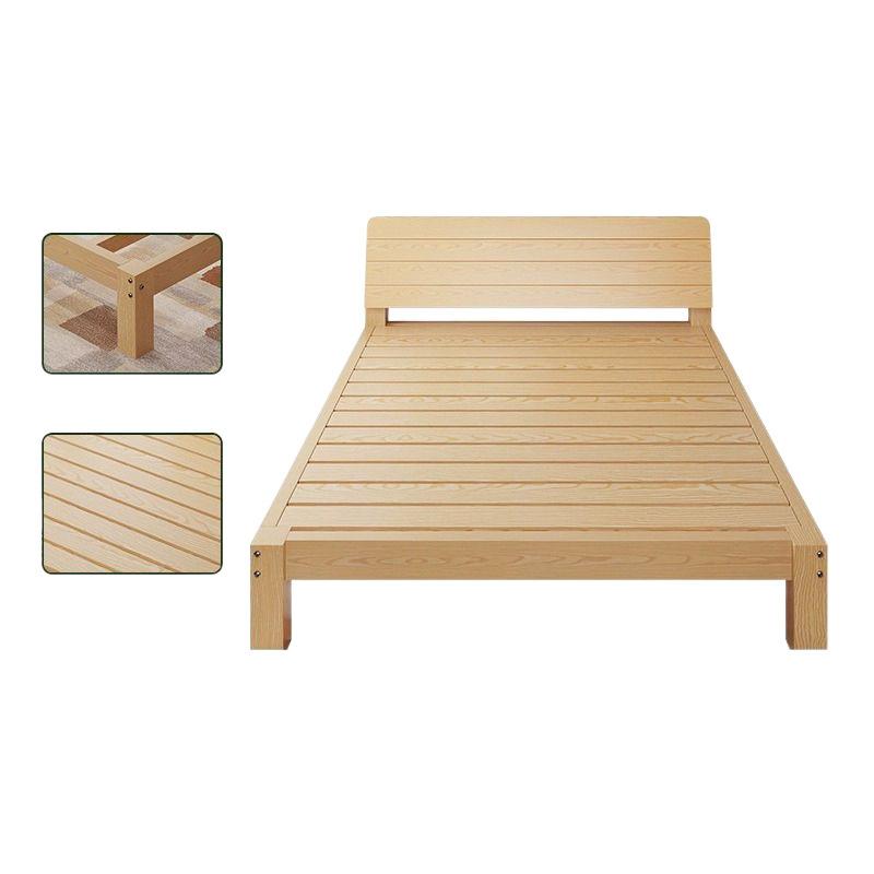 现代简约实木床1.8米松木经济型双人床1.5米出租房简易1单人床架 - 图3