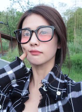 腮红眼镜女明星同款素颜神器黑框防蓝光大脸显瘦防紫外线太阳镜