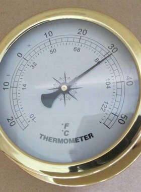 铜室内外大气压温度计湿度时间钟庭院表高精度耐腐蚀用晴雨表北欧