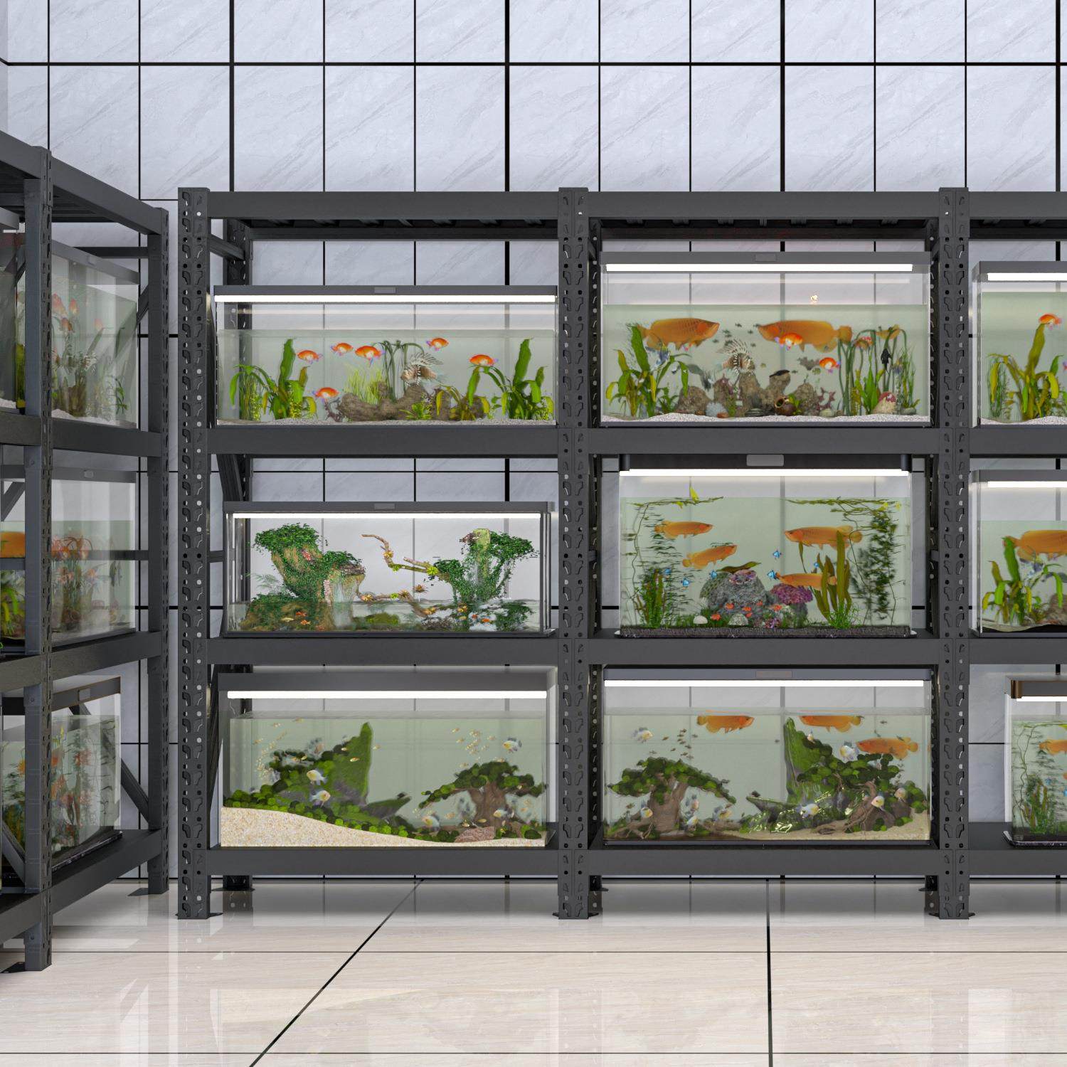 承重鱼缸架金属铁艺鱼缸置物架鱼缸增高架多层落地鱼缸底柜,淘宝优惠券,粉丝福利购,淘宝优惠卷