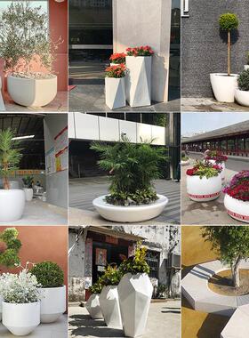 玻璃钢花盆组合商场学校景观种植花器GFRP户外异型落地大花钵厂家