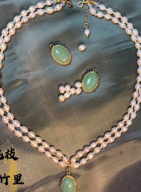 送女友送闺蜜礼物新款淡水珍珠双层旗袍项链轻奢风气质