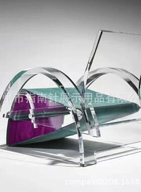亚克力休闲椅子办公室创意凳子家用阳台简约沙发透明水晶椅子