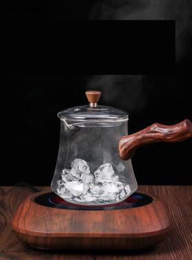加厚玻璃电陶炉过滤泡茶壶单壶蒸煮两用煮茶器侧把煮茶壶耐高温