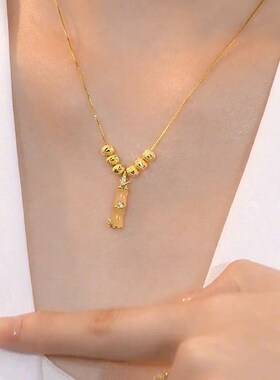 高级感竹节项链女独特设计网红爆款简约气质时尚颈链锁骨链配饰潮