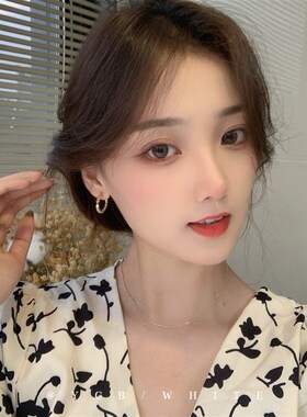 圣日耳曼简约百搭金色圆圈耳环小众高级感气质网红耳圈耳饰女