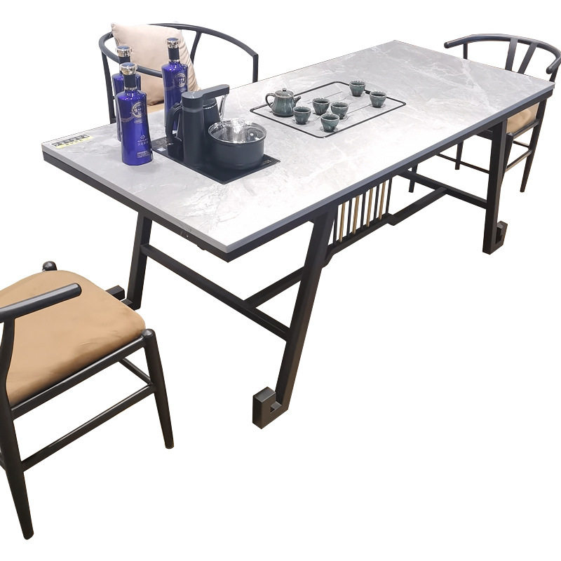 现代岩板茶台家用禅意办公一体泡茶书桌轻奢办公室功夫茶桌椅组合,淘宝优惠券,粉丝福利购,淘宝优惠卷