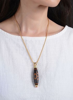 天珠空托吊坠万能活扣头可拧开DIY配件万用金属链藏式文玩珠托架1