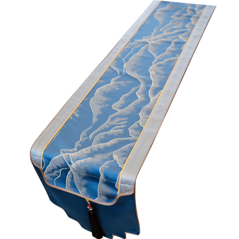 桌旗中式观山茶桌现简约轻奢高档餐桌茶几茶旗盖布布艺定制,淘宝优惠券,粉丝福利购,淘宝优惠卷