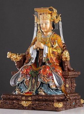 琉晶彩贴金妈祖神像天上圣母林默天后娘娘湄洲岛海神娘娘佛像摆件