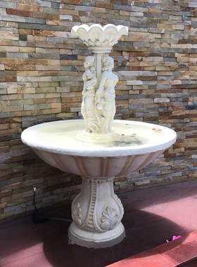 欧式创意招财流水喷泉水景摆设小孩尿尿流水水景庭院别墅鱼池摆件