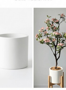 仿真海棠花盆栽客厅落地装饰绿植仿真花假花家居摆件轻奢风室内摆