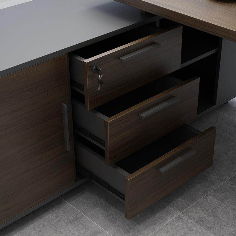 单人办公桌子简约现代老板桌办公室主管商用电脑桌椅组合总经理桌 - 图2