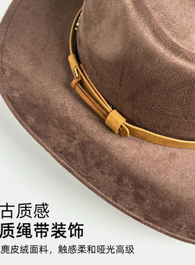 jeep吉普秋冬草原西部牛仔帽子男