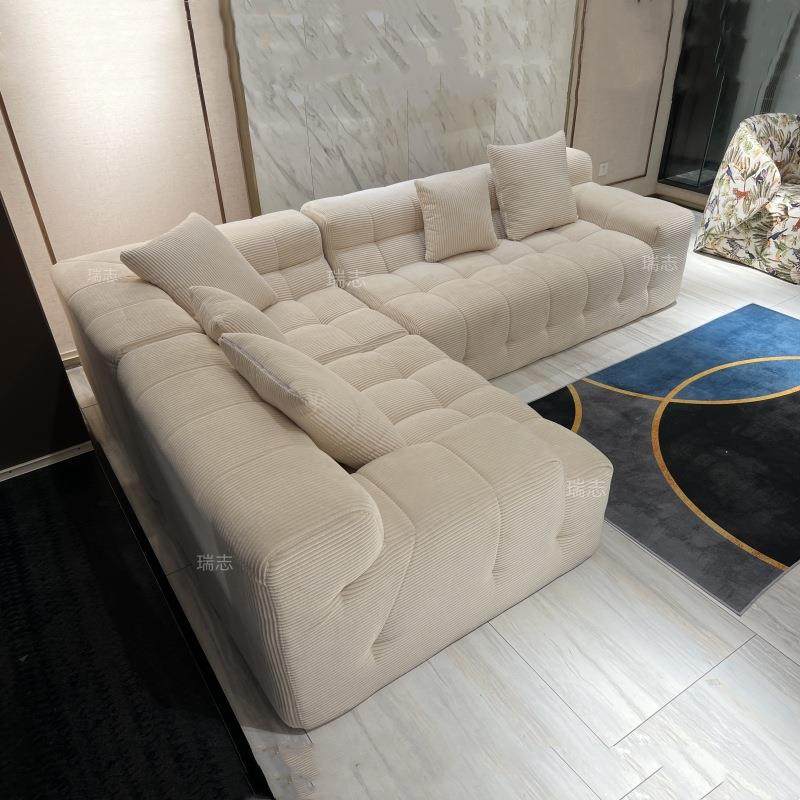 真空压缩泡芙沙发定型棉奶油风灯芯绒运输便捷格子布艺沙发,淘宝优惠券,粉丝福利购,淘宝优惠卷