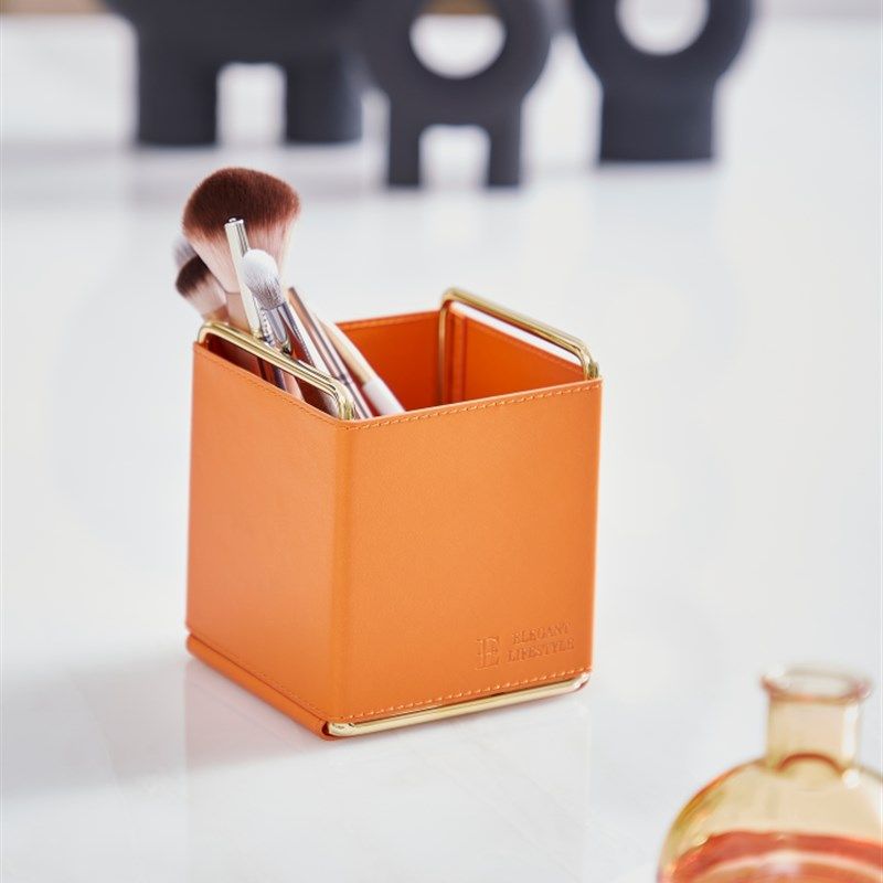 家用金属皮革质创意轻奢风桌面化笔筒收纳盒,淘宝优惠券,粉丝福利购,淘宝优惠卷